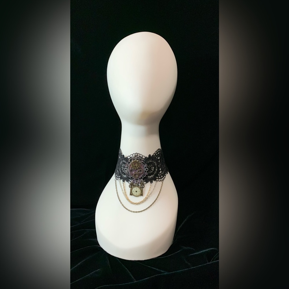 Black Lace Goth/Steampunk Choker Necklace